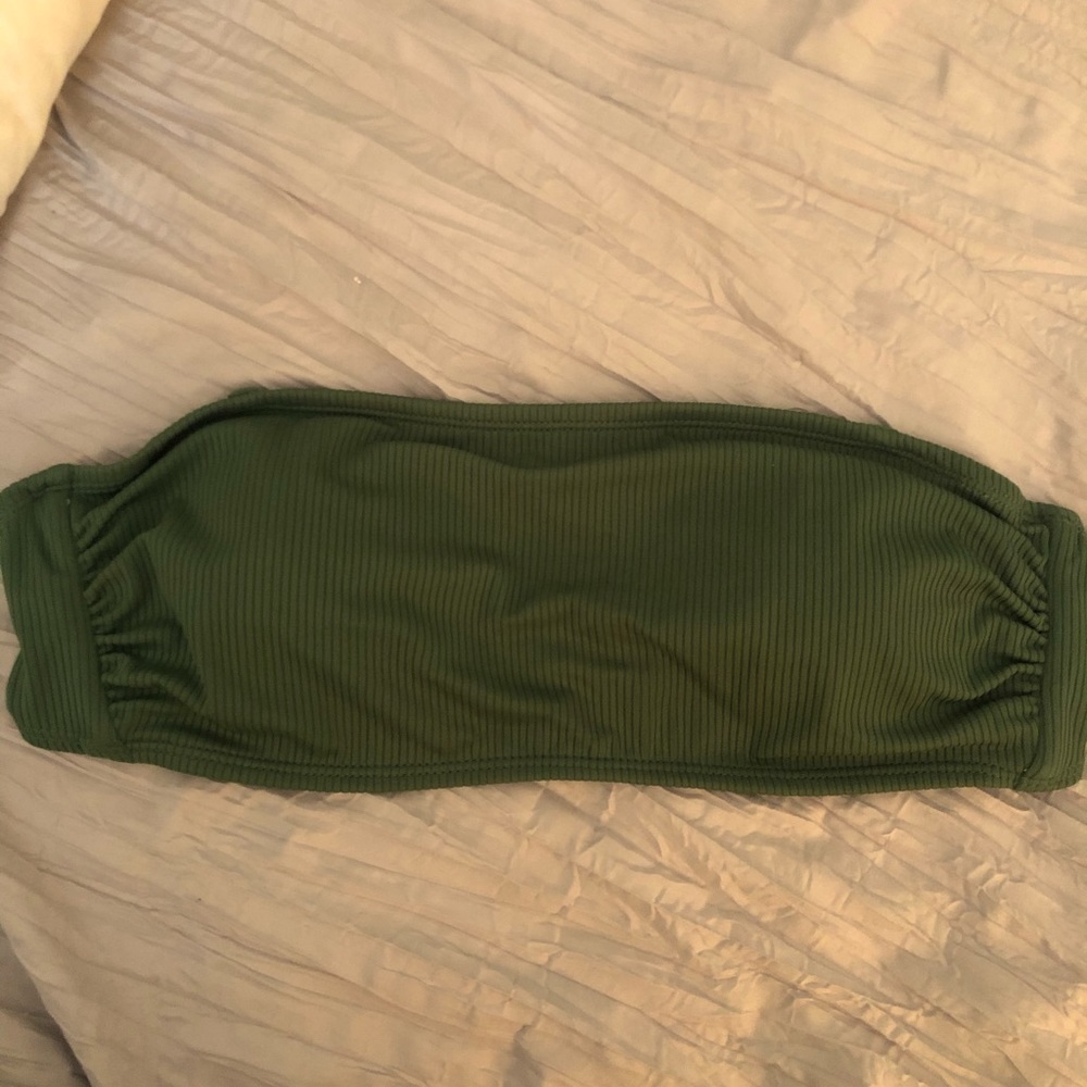 Green Strapless Bathing Suit Top